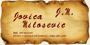 Jovica Milošević vizit kartica